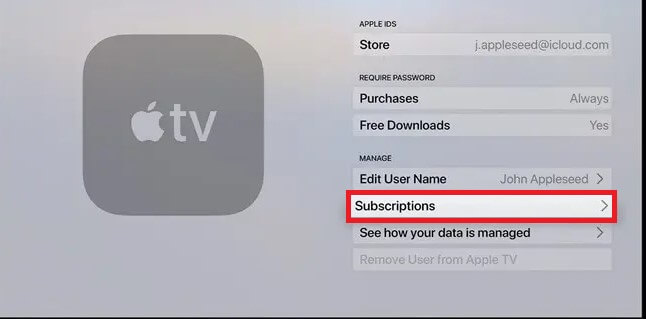 click on Subscriptions to cancel Apple Fitness Plus 