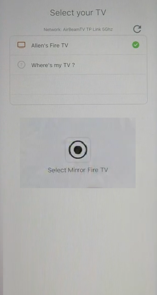 Select Mirror Fire TV to Mirror iPhone to Firestick