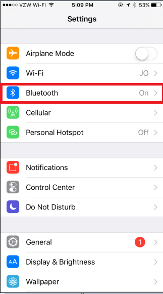 Select Bluetooth