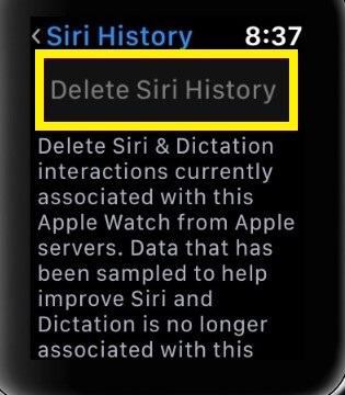 Choose the Delete Siri History option