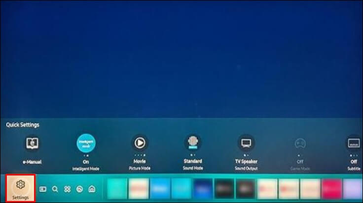 Open Settings on Samsung TV