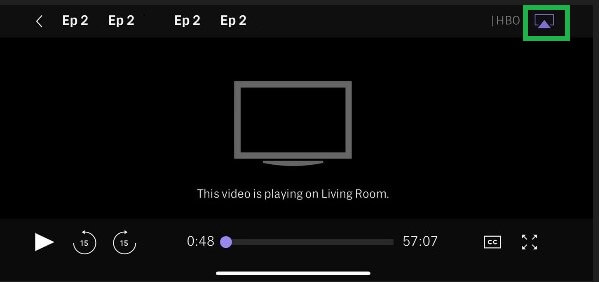Tap the Airplay icon