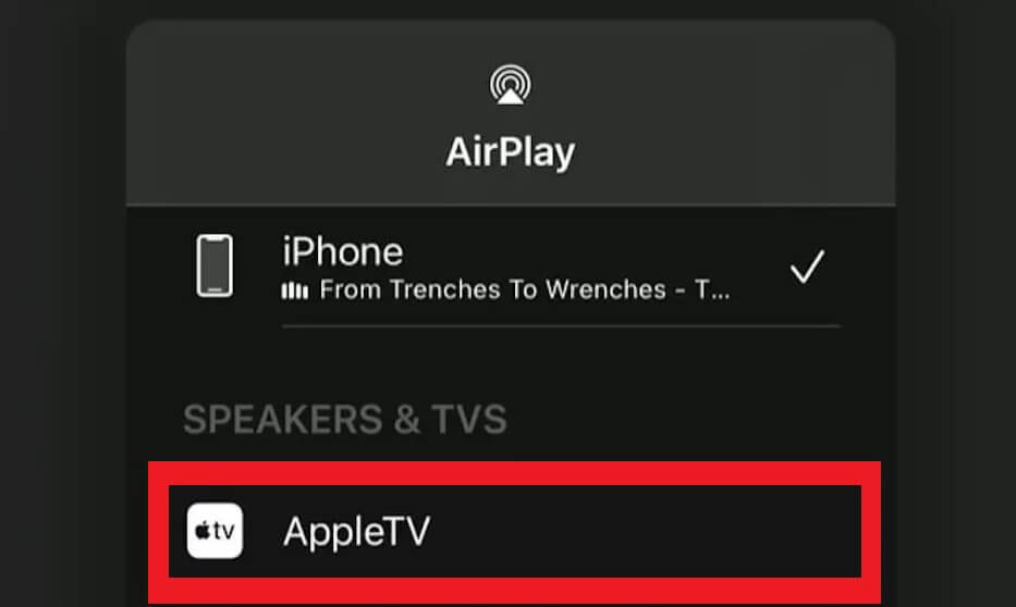 Tap Apple TV