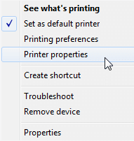 Choose Printer Properties