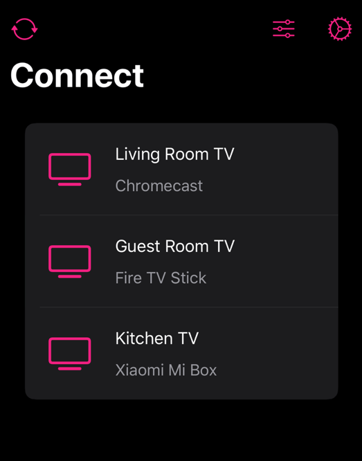 Select your Chromecast device