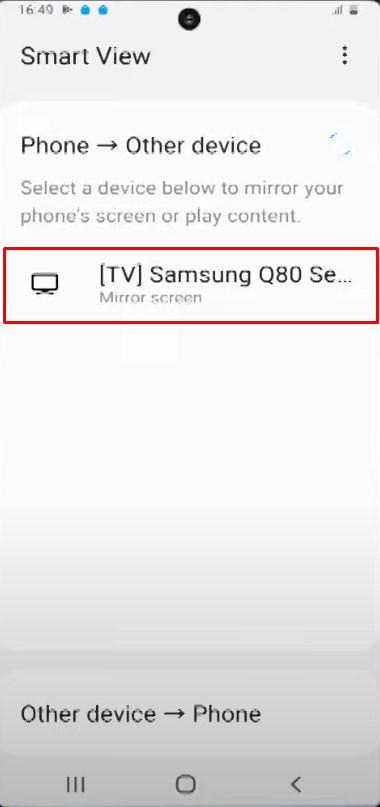 Select your Samsung Smart TV