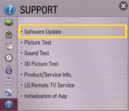 Choose Software update option