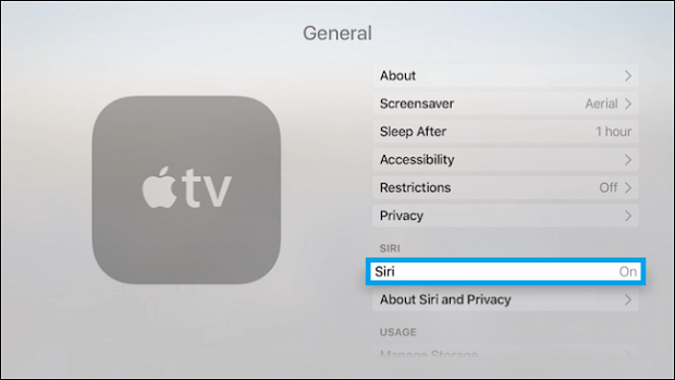 Turn off Siri on Apple TV