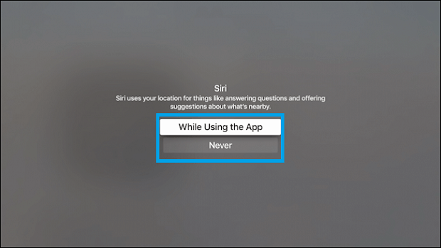 Select While Using the App