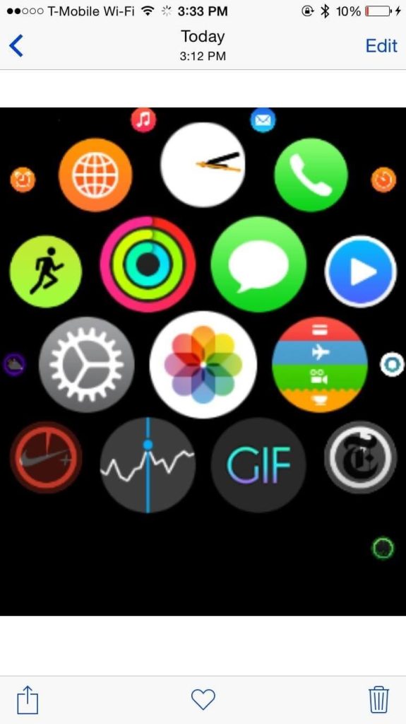 screenshots on Apple Watch