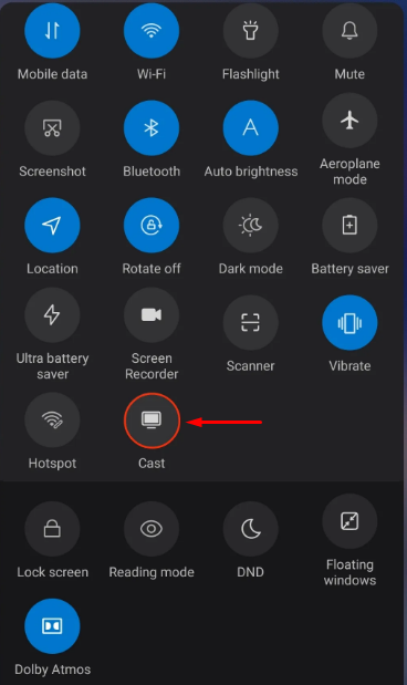 Click the Cast icon 