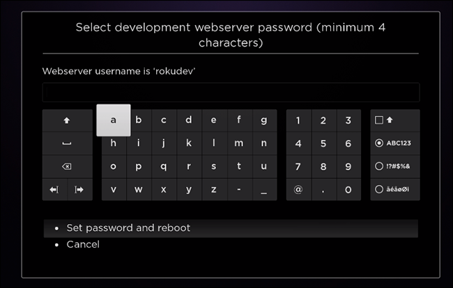 Set password for the developer mode
