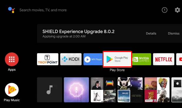 Open Google Play Store on Sony TV