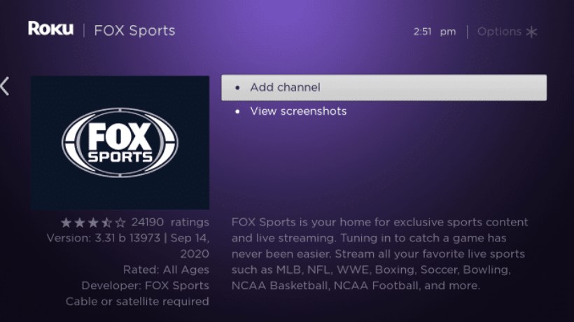 Fox Sports on Roku