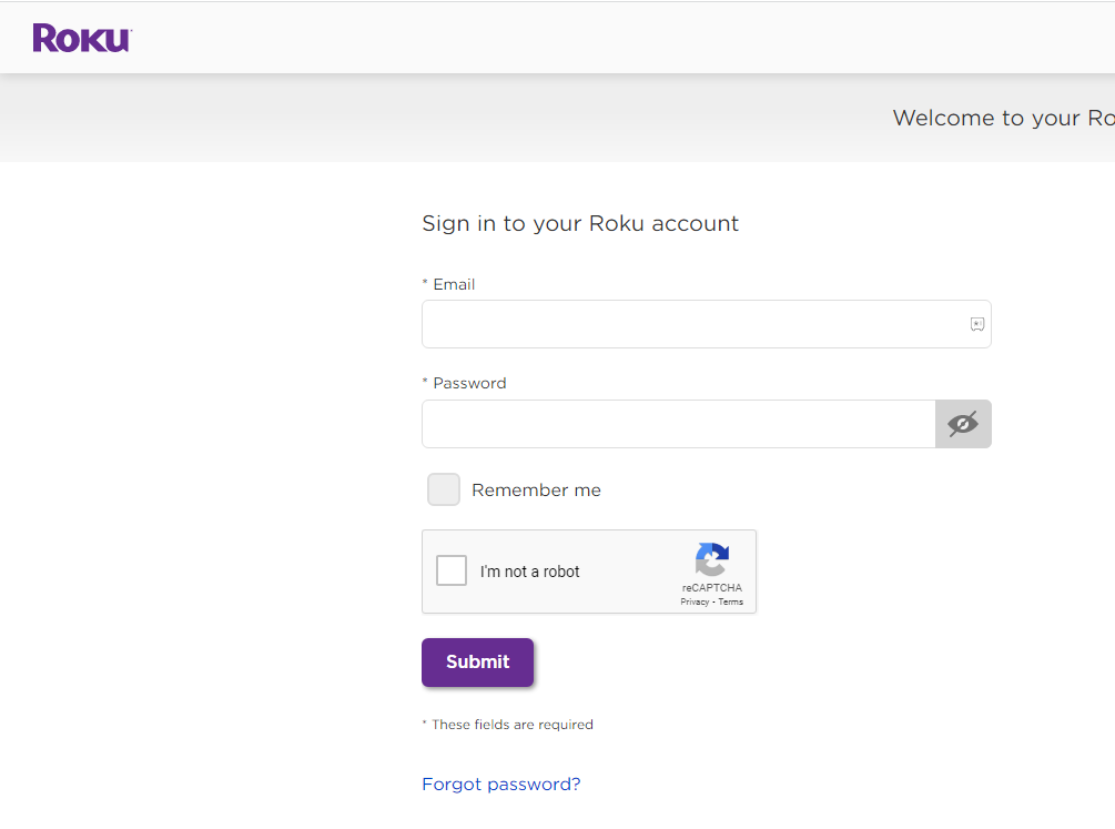 Login with your Roku account