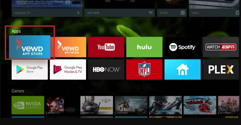 Launch VEWD Apps Store to download apps on Sharp smart TV