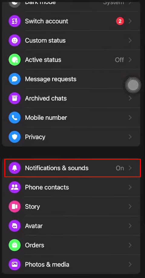 Select Notifications & sounds 