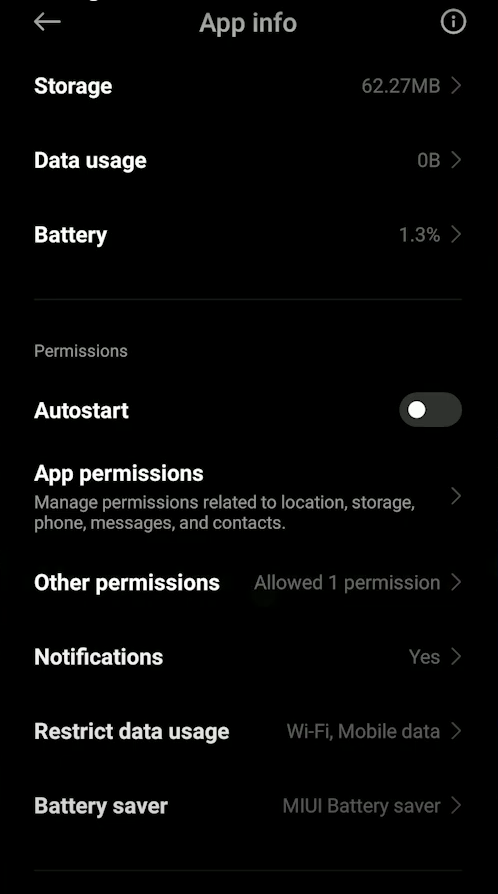 Tap Other permissions 