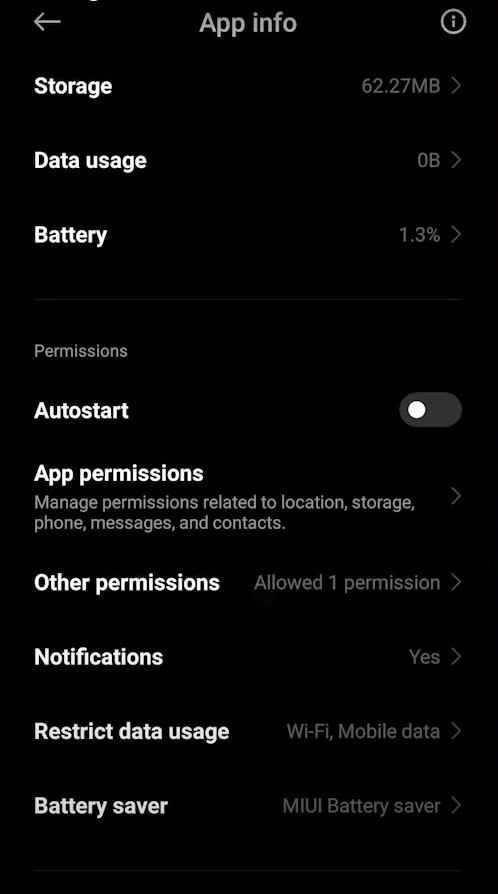 Tap Other permissions