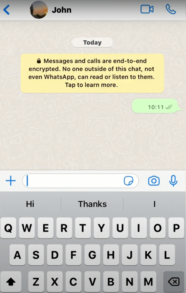 Send a blank message on Whatsapp 
