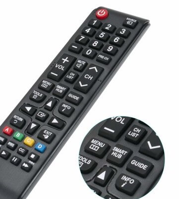 Press Smart Hub button on Samsung TV remote