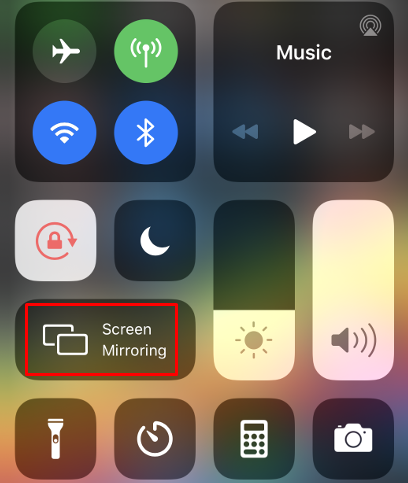 Tap the Screen Mirroring icon 