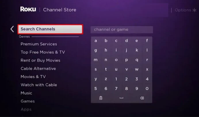 Hit Search Channel option
