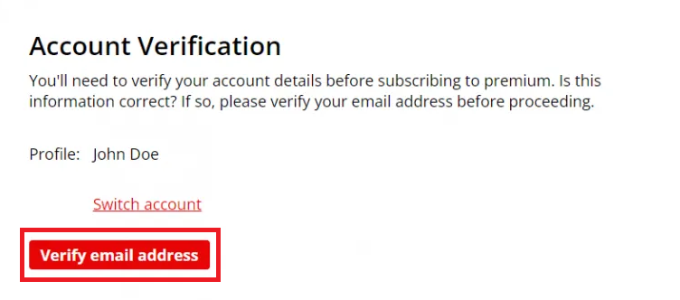 Click Verify email address