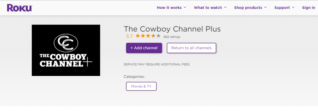 add channel to watch Cowboy Channel on Roku