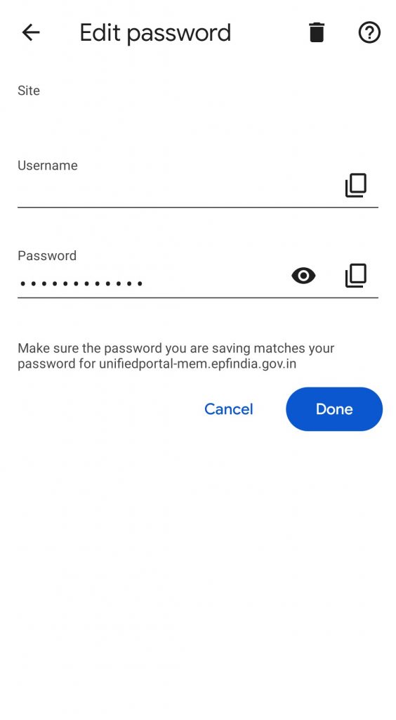 Delete password on Chrome