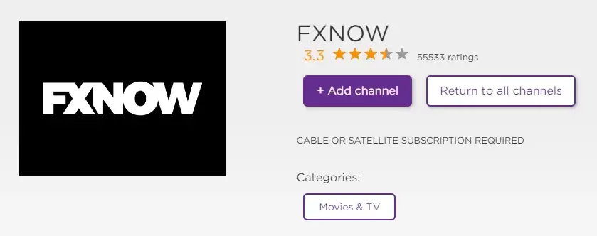 Tap Add Channel to install and watch FX on Roku