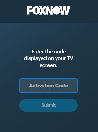 Enter Activation code to activate and watch Fox Now on Roku