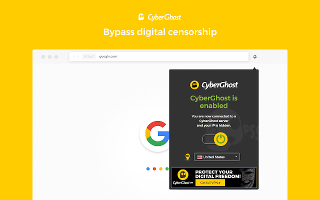 CyberGhost - free VPN Chrome Extensions