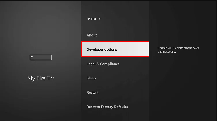 Click the Developer Options