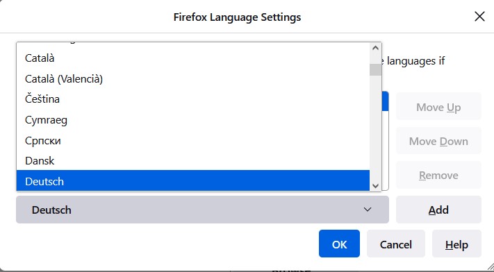 Adding a new language in Firefox