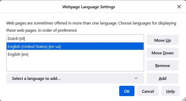 arranging language based on preference