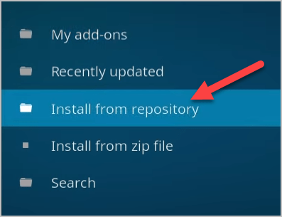 Tap Install from repository