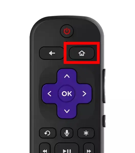 Press Home button on Roku remote to restart Roku