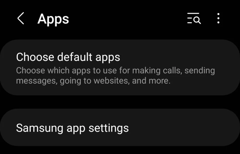 Tap Choose Default apps 
