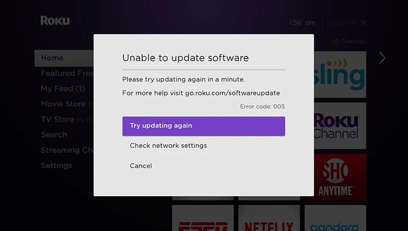 Roku not updating 