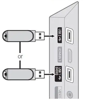 Connect a USB drive to Sharp TV