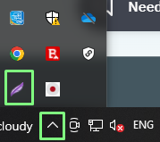 tap the Feather icon to take screenshots on Laptop