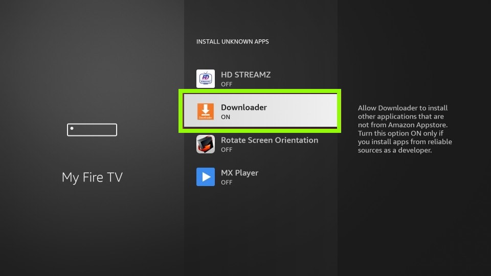 Enable Downloader to install IPTV on Firestick 