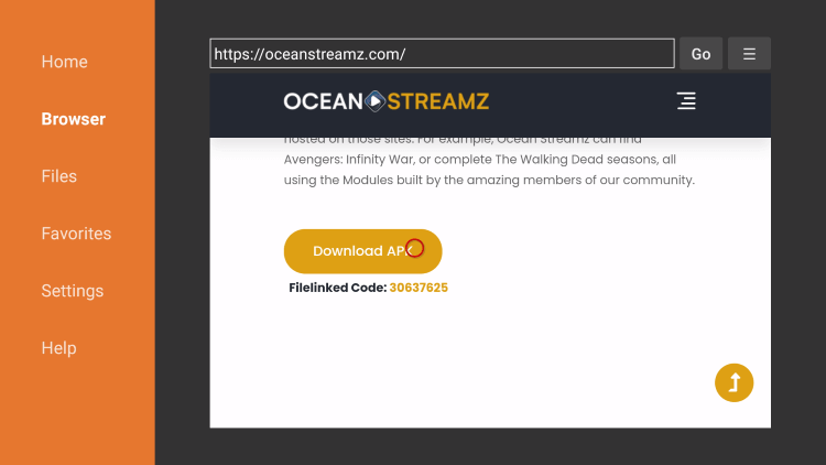 Tap Download APK to install apk file of Ocean Streamz