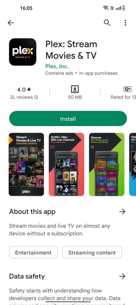 Install Plex for Android