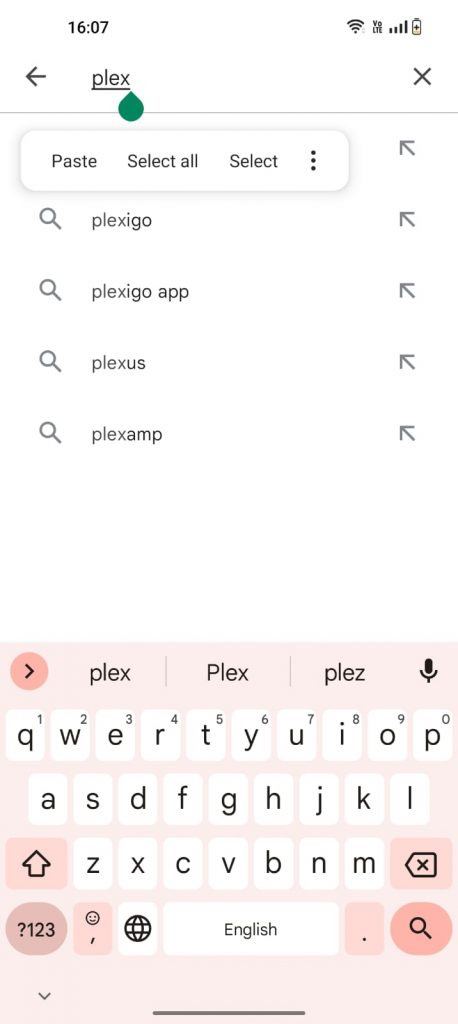 Search for Plex