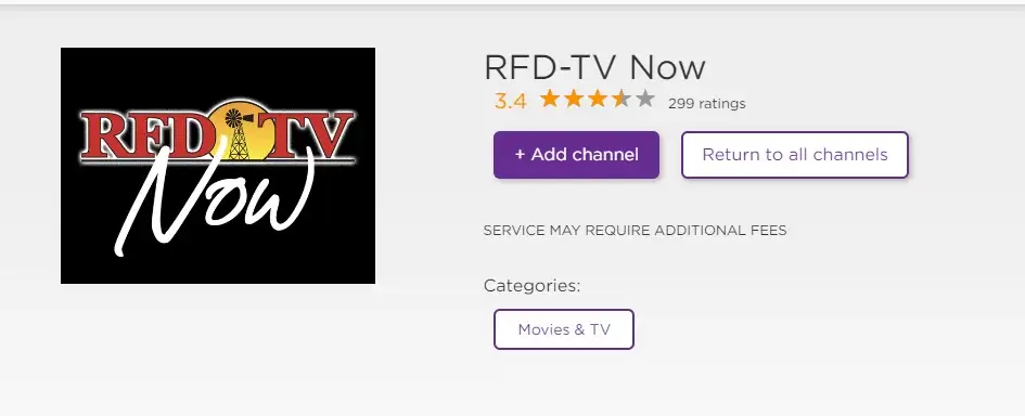 Tap Add Channel to get and watch RFD TV on Roku