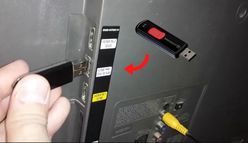 Plug in the USB drive - Update Sharp TV