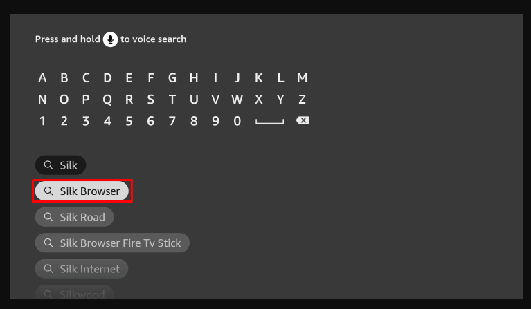 search for silk browser