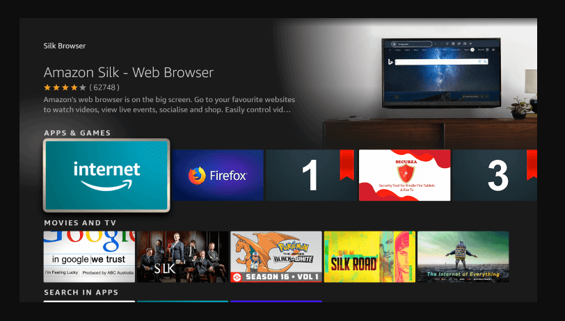 silk browser to get VIPRow Sports on Firestick
